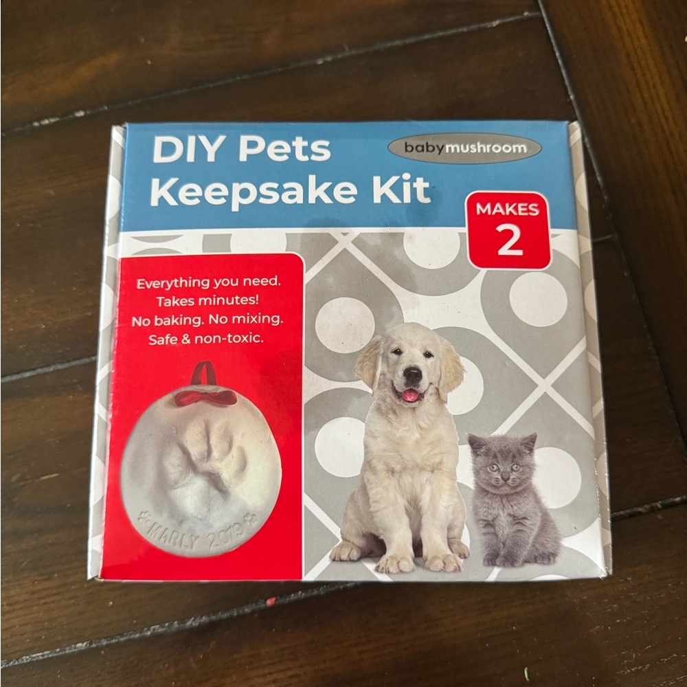 NWT Pawprint Keepsake Kit Makes 2‎ Ornaments Baby Mushroom DIY Pet Gift